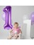 1 Bir Rakam Mor Folyo Balon 32"-34" Inc 80 cm 3