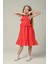 3-8 Yaş Gılrs Drees Kız Çocuk Dokuma Elbise -Nar Çiçeği 1