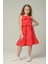 3-8 Yaş Gılrs Drees Kız Çocuk Dokuma Elbise -Nar Çiçeği 2