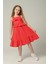 3-8 Yaş Gılrs Drees Kız Çocuk Dokuma Elbise -Nar Çiçeği 3