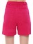 Kadın Beli Lastikli Fuşy Renk Kot Şort 2