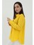 Uzun Kol Oversize Basic Gömlek - Sarı 3