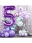 5 Beş Rakam Mor Folyo Balon 32"-34" Inc 80 cm 4