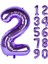 2 Iki Rakam Mor Folyo Balon 32"-34" Inc 80 cm 1