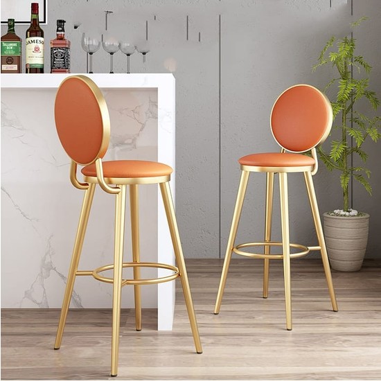 J&S Quality Bar Sandalyesi, Şık Tasarım Parlak Gold Krom Fiyatı
