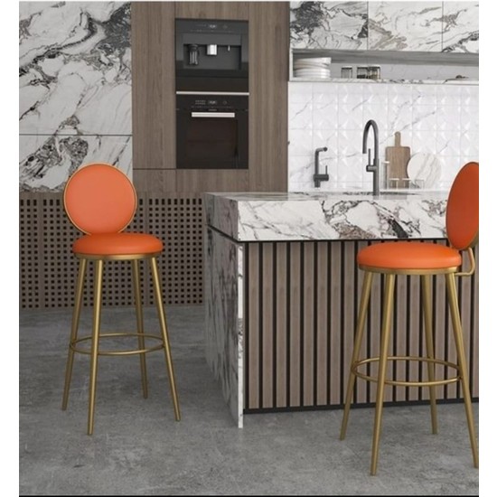 J&S Quality Bar Sandalyesi, Şık Tasarım Parlak Gold Krom Fiyatı