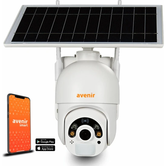 Avenir AV-S260 Solar Panelli Dış Mekan Ptz 360 Dönebilen Akıllı Wifi Kamera - App Kontrol -
