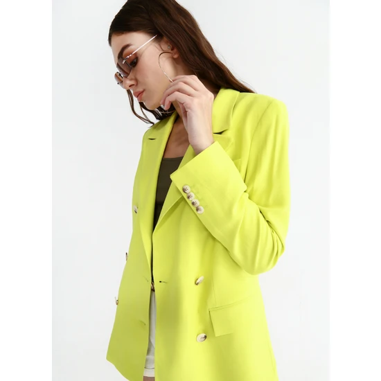 Fabrika Kruvaze Neon Yeşil Kadın Ceket MILANSE