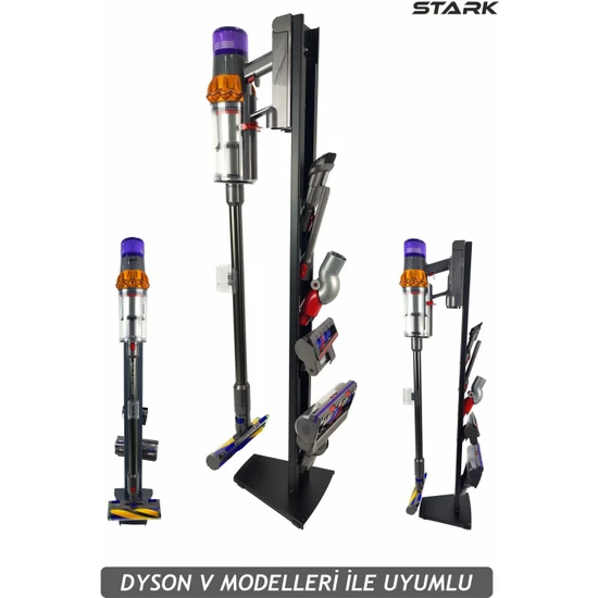 Dyson Uyumlu Siyah Dikey Süpürge Standı V15-V12-V11-V10-V8 Bütün Dyson Modelleriyle Uyumlu