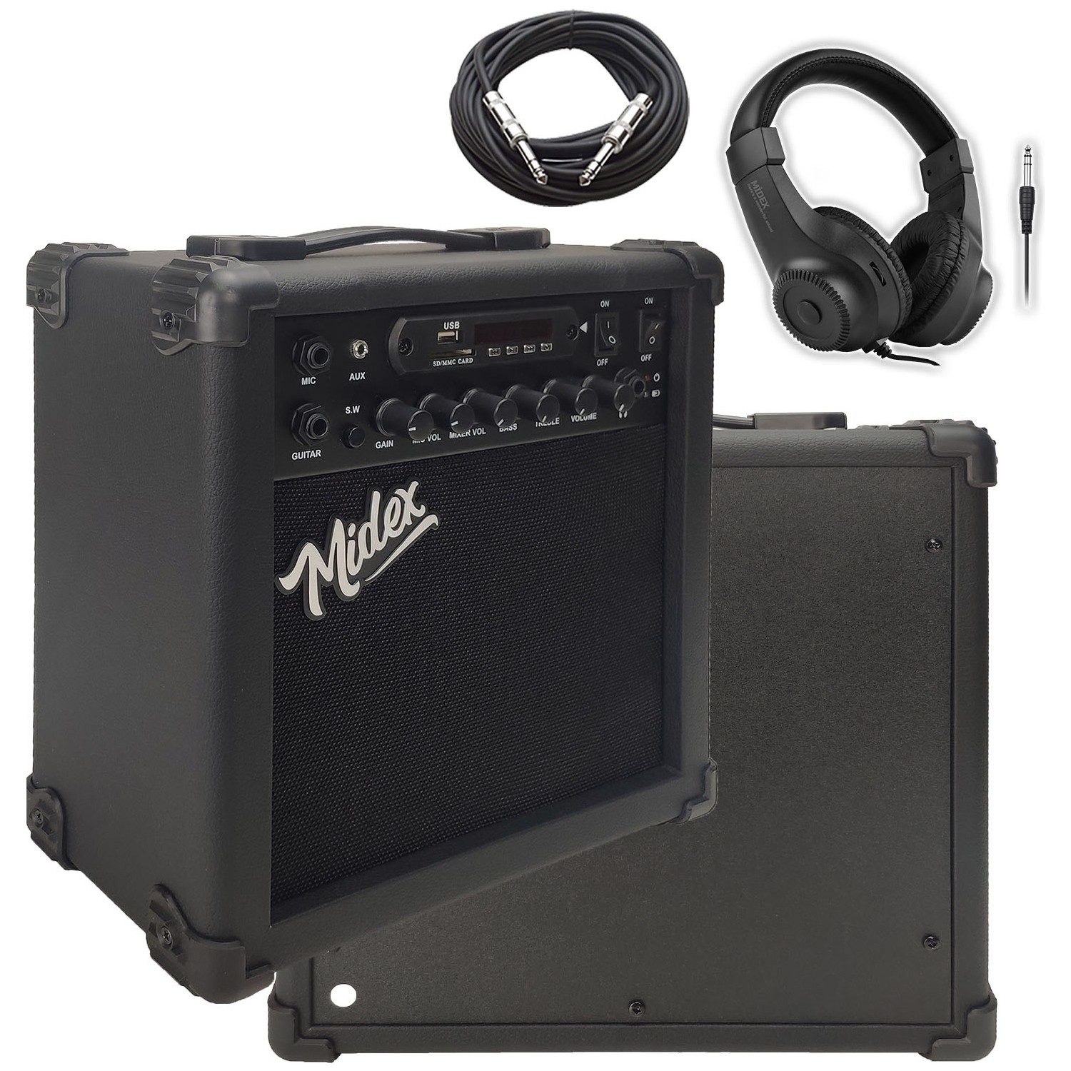 Midex MGA25BKHD Elektro Gitar Amfisi 25 Watt USB Bluetooth Fiyatı