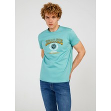The Crow Bisiklet Yaka Baskılı Mint Erkek T-Shirt TC711010