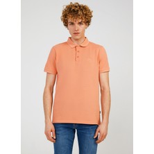 The Crow Polo Yaka Düz Somon Erkek T-Shirt TC461310