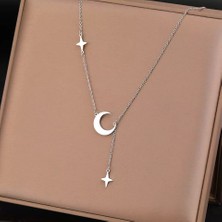Nida Jewelry 925 Ayar Gümüş Ay Kolye
