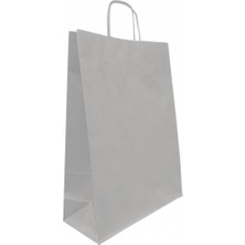 Parti Adresi Büküm Saplı Çanta 32X41X12 cm Gümüş 25'li