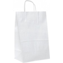 Parti Adresi Büküm Saplı Çanta 25X31X12 cm Beyaz 25'li