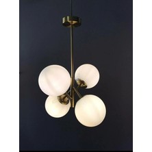 Dab Home 4lü Sarkıt Avize Karpuz Cam Avize - 4 Lü Sarkıt Avize - Top Camlı Avize