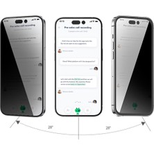 BLUEO iPhone 14 / 14 Pro Hayalet Ekran Anti-Peep Privacy Glass Cam Ekran Koruyucu