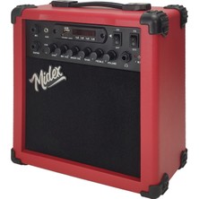 Midex MGA-25RD ELEKTRO Gitar Amfisi 25 Watt USB Bluetooth Şarjlı 2 Girişli