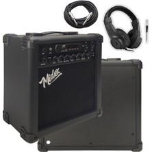 Midex MGA-25BK-HD Elektro Gitar Amfisi 25 Watt USB Bluetooth ve Şarjlı (Amfi Kulaklık ve Jack Kablo)