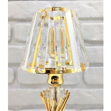 365gunserisonu Modern Dekoratif Gold Metal Burgu Kristal Taşlı Kristal Konik Şapkalı Abajur Masa Lambası Aydınlatma