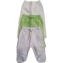 Bebedino Bebek Patikli Alt Hava Alır Kumaş Düz Renk (3 Lü Paket Beyaz-Krem-Çağla Yeşili )10