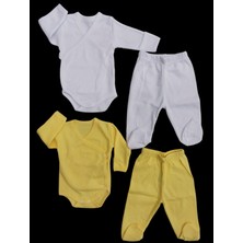 Özdemirli Bebe 2 Li Takım Uzun Kollu Kendinden Eldiven Çıtçıtlı Kruvaze Badi ve Patikli Alt10