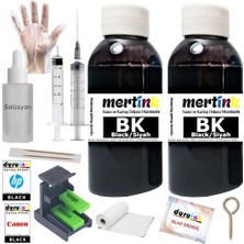Mertink Hp D5345 D5360 D5363 D5368 (350 351XL) Kartuş Dolum Seti  2X100ML Siyah Mürekkep