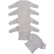 Bebedino Uzun Kollu Omuzdan Çıtçıtlı Bisiklet Yaka Bebek Üst Badisi (5li Paket)10