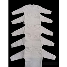 Özdemirli Bebe Uzun Kollu Omuzdan Çıtçıtlı Bisiklet Yaka Bebek Üst Badisi (5li Paket)