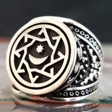 Takılingo 925 Ayar Gümüş Ayyıldız Sultan Abdülhamit Tasarım Taşsız Erkek Yüzük