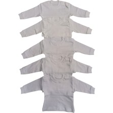 Bebedino Uzun Kollu Omuzdan Çıtçıtlı Bisiklet Yaka Bebek Üst Badisi (5li Paket)