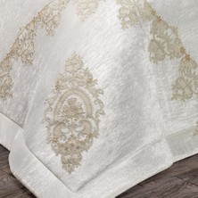 Solinas Collection Aida Krem Kadife Çift Kişilik Çeyizlik Yatak Örtüsü
