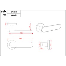 Çebi Kapı Kolu Modern A571 MP30 Ova ODA KAPI KOLU