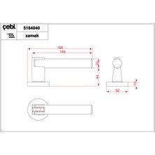 Çebi Kapı Kolu Knurling A5184 MP24 MP24 Dora Düz. ODA KAPI KOLU