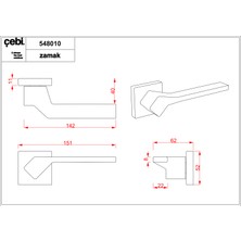 Çebi Kapı Kolu Modern A548 MP02 Rıo ODA KAPI KOLU