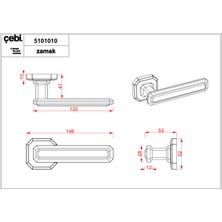 Çebi Kapı Kolu Modern A5101 Kıng MP24 ODA KAPI KOLU