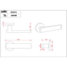 Çebi Kapı Kolu Modern A584 MP02 Leco ODA KAPI KOLU