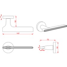 Çebi Kapı Kolu Modern A551030 MP02 PL06 Zara WC KAPI KOLU