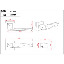 Çebi Kapı Kolu Modern A527 MP19 Pıra ODA KAPI KOLU