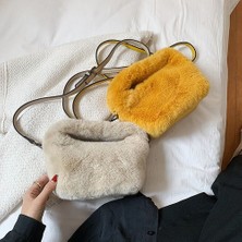 Xuan Yumuşak Kabarık Faux Kürk Peluş Crossbody Çanta (Yurt Dışından)