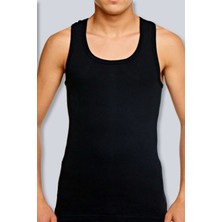 Seher Yıldızı Erkek Siyah 6'lı Paket Ribana Rambo Atlet Nefes Alabilir Pamuklu Materyal