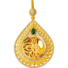 Bilezikci Yaprak Damla Tuğra Altın Kolye Ucu