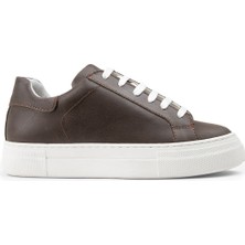 Deery Hakiki Deri Kahverengi Sneaker Kadın Ayakkabı