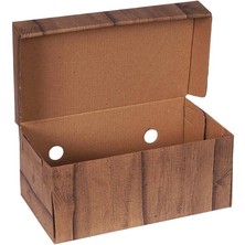 Ahşap Baskılı Hamburger Kutusu 24X14X10 cm - 100 Adet