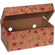 Emoji Baskılı Hamburger Kutusu 24X14X10 cm - 200 Adet
