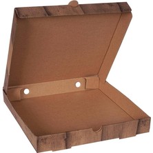 22 cm Pizza Kutusu Ahşap Pizza Baskılı (22X22X4) - 100 Adet