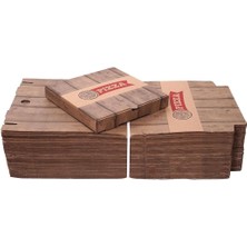 22 cm Pizza Kutusu Ahşap Pizza Baskılı (22X22X4) - 100 Adet