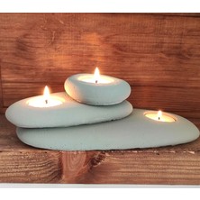 Ovoid Beton Mumluk Tealight 3'lü Set