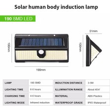 Tedost Solar Dış Mekan Bahçe Lambası 190 Ledli Çakarlı