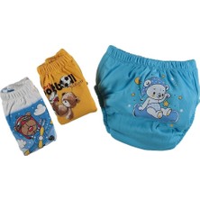 BMB Poopes Baby 221601 Erkek Çocuk Ayıcık Baskılı Üçlü Alıştırma Külodu